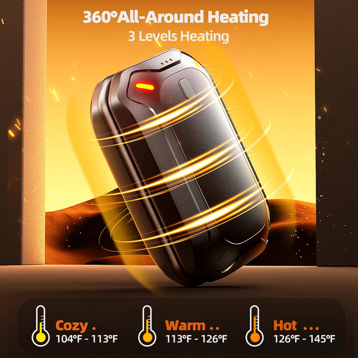 Rechargeable Dual-Sided Hand Warmers - 2 Pack Portable Electric Heater Gifts for Him & Her